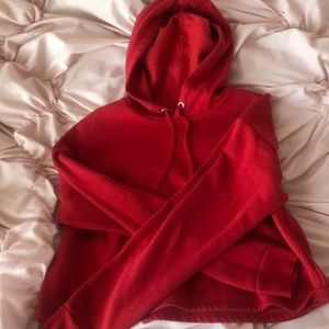 Cropped red hoodie